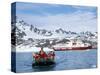 Tourists in Zodiac from Ice-Breaker Tour Ship, Spitsbergen, Norway-Tony Waltham-Stretched Canvas