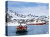 Tourists in Zodiac from Ice-Breaker Tour Ship, Spitsbergen, Norway-Tony Waltham-Stretched Canvas