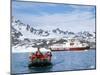 Tourists in Zodiac from Ice-Breaker Tour Ship, Spitsbergen, Norway-Tony Waltham-Mounted Photographic Print