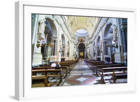 Tourists Inside Palermo Cathedral (Duomo Di Palermo), Palermo, Sicily, Italy, Europe-Matthew Williams-Ellis-Framed Photographic Print