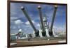 Tourists Looking at Gun Turret on Battleship Missouri-Jon Hicks-Framed Photographic Print