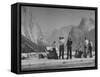 Tourists Looking at the Mountains in Yosemite Valley Park-Nina Leen-Framed Stretched Canvas