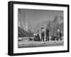 Tourists Looking at the Mountains in Yosemite Valley Park-Nina Leen-Framed Photographic Print