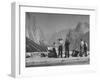 Tourists Looking at the Mountains in Yosemite Valley Park-Nina Leen-Framed Photographic Print