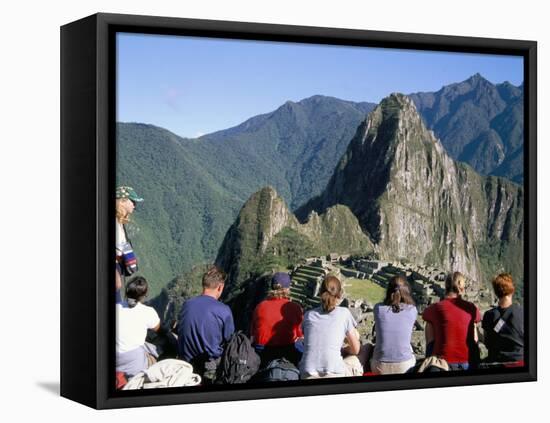 Tourists Looking out Over Machu Picchu, Unesco World Heritage Site, Peru, South America-Jane Sweeney-Framed Stretched Canvas