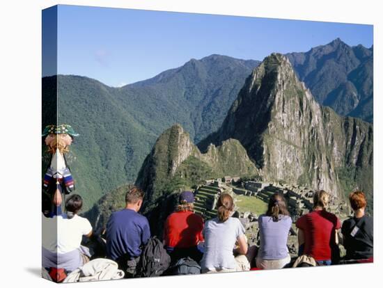 Tourists Looking out Over Machu Picchu, Unesco World Heritage Site, Peru, South America-Jane Sweeney-Stretched Canvas