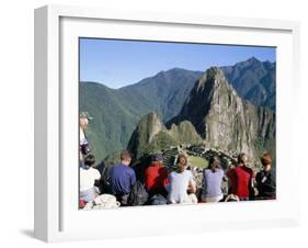 Tourists Looking out Over Machu Picchu, Unesco World Heritage Site, Peru, South America-Jane Sweeney-Framed Photographic Print