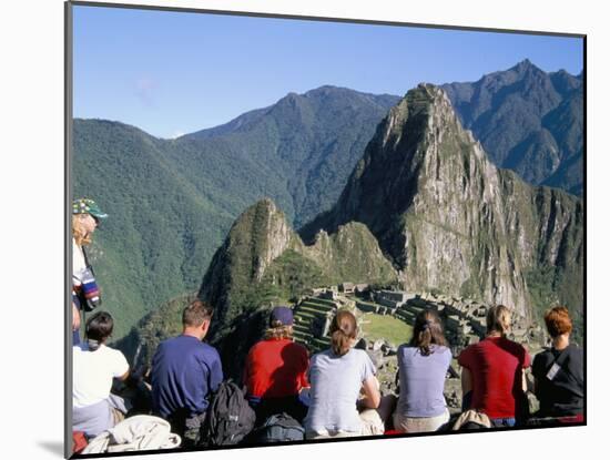 Tourists Looking out Over Machu Picchu, Unesco World Heritage Site, Peru, South America-Jane Sweeney-Mounted Photographic Print
