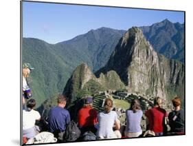 Tourists Looking out Over Machu Picchu, Unesco World Heritage Site, Peru, South America-Jane Sweeney-Mounted Photographic Print