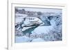 Tourists looking over waterfall and cascades, Patagonia, Chile-Nick Garbutt-Framed Photographic Print