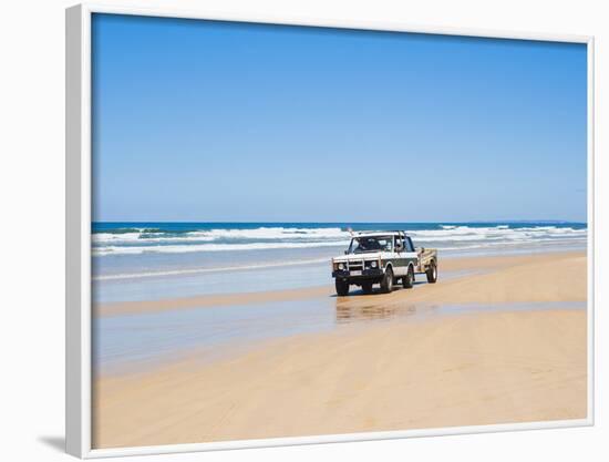 Tourists on 75 Mile Beach Self Drive 4x4 Tour of Fraser Is, UNESCO World Heritage Site, Australia-Matthew Williams-Ellis-Framed Photographic Print