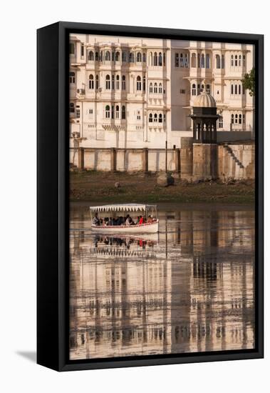 Tourists on a Boat on Lake Pichola in Udaipur, Rajasthan, India, Asia-Martin Child-Framed Stretched Canvas