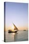 Tourists on a sunset cruise on the Indian Ocean, Nungwi, Island of Zanzibar, Tanzania, East Africa-Christian Kober-Stretched Canvas