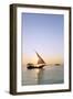 Tourists on a sunset cruise on the Indian Ocean, Nungwi, Island of Zanzibar, Tanzania, East Africa-Christian Kober-Framed Photographic Print