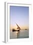 Tourists on a sunset cruise on the Indian Ocean, Nungwi, Island of Zanzibar, Tanzania, East Africa-Christian Kober-Framed Photographic Print