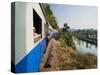 Tourists on a Train Ride on the Death Railway Along the River Kwai, Kanchanaburi, Thailand-Matthew Williams-Ellis-Stretched Canvas