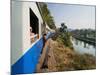 Tourists on a Train Ride on the Death Railway Along the River Kwai, Kanchanaburi, Thailand-Matthew Williams-Ellis-Mounted Photographic Print