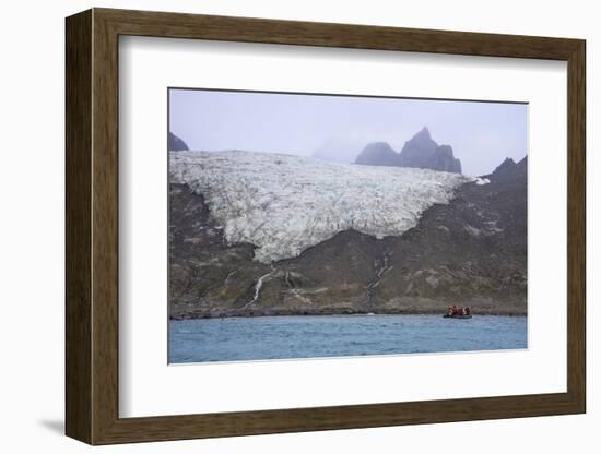 Tourists on a zodiac watching a glacier on Elephant Island, South Shetland Islands, Antarctica, Pol-Michael Runkel-Framed Photographic Print