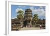 Tourists on Ancient Sandstone Causeway to Angkor Wat, Siem Reap-David Wall-Framed Photographic Print