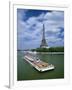 Tourists on Bateau Mouche on the River Seine, in Paris, France-null-Framed Photographic Print