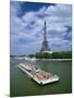 Tourists on Bateau Mouche on the River Seine, in Paris, France-null-Mounted Photographic Print