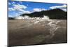 Tourists on Boardwalk in Silhouette, Grand Prismatic Spring, Midway Geyser Basin-Eleanor Scriven-Mounted Photographic Print