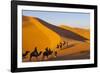 Tourists on Camel Safari, Sahara Desert, Merzouga, Morocco, North Africa, Africa-Doug Pearson-Framed Photographic Print