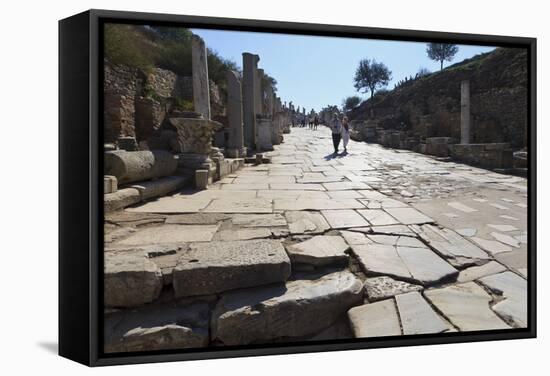 Tourists on Curates Street-Eleanor-Framed Stretched Canvas