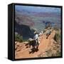 Tourists on Horseback Returning from Trekking in the Grand Canyon, Arizona, USA-Tony Gervis-Framed Stretched Canvas