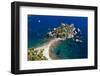 Tourists on Isola Bella Beach, Taormina, Sicily, Italy, Mediterranean, Europe-Matthew Williams-Ellis-Framed Photographic Print