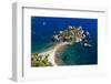 Tourists on Isola Bella Beach, Taormina, Sicily, Italy, Mediterranean, Europe-Matthew Williams-Ellis-Framed Photographic Print