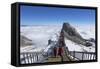 Tourists on Jade Dragon Snow Mountain (Yulong Xueshan), Lijiang, Yunnan, China, Asia-Ian Trower-Framed Stretched Canvas