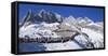 Tourists on Jade Dragon Snow Mountain (Yulong Xueshan), Lijiang, Yunnan, China-Ian Trower-Framed Stretched Canvas