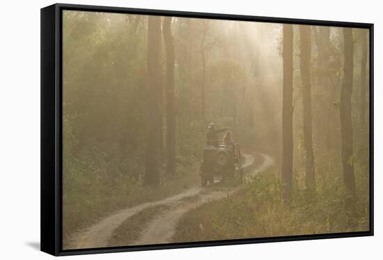 Tourists on Morning Safari, Kanha, Madhya Pradesh, India, Asia-Balan Madhavan-Framed Stretched Canvas