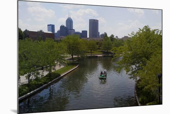 Tourists on Paddleboat in a Lake, Indianapolis, Marion County, Indiana, USA-null-Mounted Photographic Print