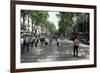 Tourists on Promenade, Rambla De Canaletes, Barcelona, Catalonia, Spain-Jeremy Bright-Framed Photographic Print