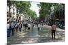 Tourists on Promenade, Rambla De Canaletes, Barcelona, Catalonia, Spain-Jeremy Bright-Mounted Photographic Print