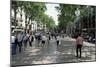 Tourists on Promenade, Rambla De Canaletes, Barcelona, Catalonia, Spain-Jeremy Bright-Mounted Photographic Print