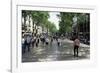 Tourists on Promenade, Rambla De Canaletes, Barcelona, Catalonia, Spain-Jeremy Bright-Framed Photographic Print