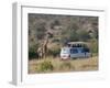 Tourists on Safari Watching Giraffes, Masai Mara National Reserve, Kenya, East Africa, Africa-Sergio Pitamitz-Framed Photographic Print