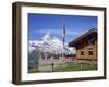 Tourists on the Balcony of the Restaurant at Sunnegga Looking at the Matterhorn in Switzerland-Rainford Roy-Framed Photographic Print