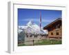 Tourists on the Balcony of the Restaurant at Sunnegga Looking at the Matterhorn in Switzerland-Rainford Roy-Framed Photographic Print