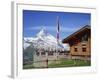 Tourists on the Balcony of the Restaurant at Sunnegga Looking at the Matterhorn in Switzerland-Rainford Roy-Framed Photographic Print