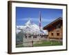 Tourists on the Balcony of the Restaurant at Sunnegga Looking at the Matterhorn in Switzerland-Rainford Roy-Framed Photographic Print