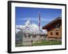 Tourists on the Balcony of the Restaurant at Sunnegga Looking at the Matterhorn in Switzerland-Rainford Roy-Framed Photographic Print