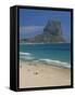 Tourists on the Beach at Calpe and the Penon De Ifach, in Valencia, Spain, Mediterranean, Europe-Richardson Rolf-Framed Stretched Canvas