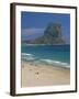 Tourists on the Beach at Calpe and the Penon De Ifach, in Valencia, Spain, Mediterranean, Europe-Richardson Rolf-Framed Photographic Print