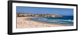 Tourists on the Beach, Bondi Beach, Sydney, New South Wales, Australia-null-Framed Premium Photographic Print