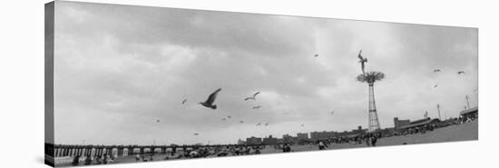 Tourists on the Beach, Coney Island, Brooklyn, New York City, New York State, USA-null-Stretched Canvas