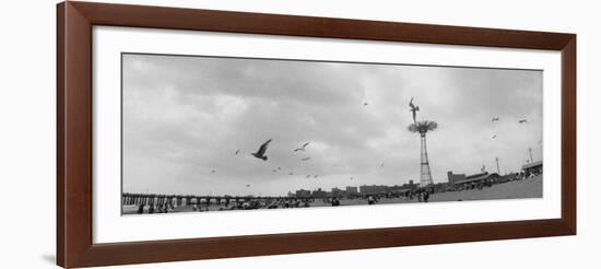 Tourists on the Beach, Coney Island, Brooklyn, New York City, New York State, USA-null-Framed Photographic Print